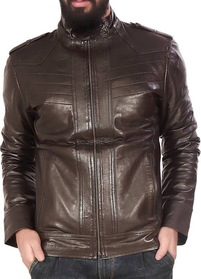 Biker Jacket - Men Real Lambskin Motorcycle Leather Biker Jacket KM527 - Koza Leathers