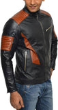 Biker Jacket - Men Real Lambskin Motorcycle Leather Biker Jacket KM528 - Koza Leathers