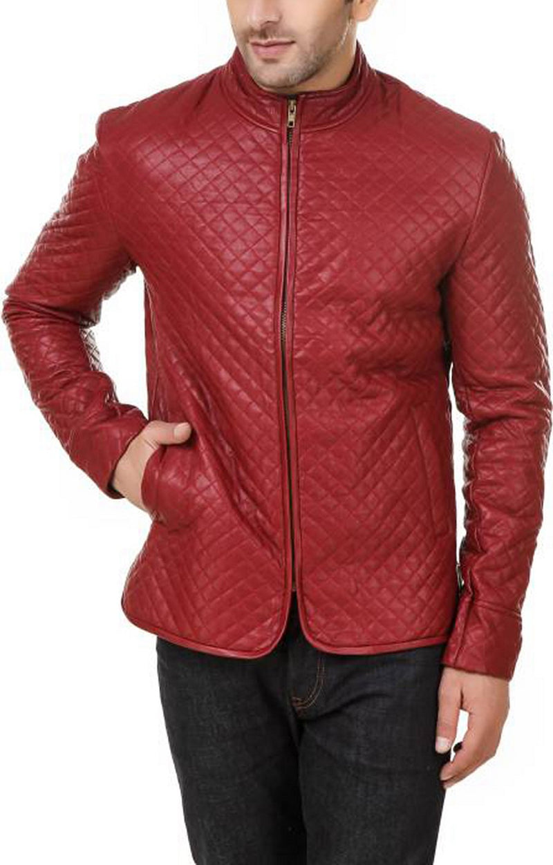 Biker Jacket - Men Real Lambskin Motorcycle Leather Biker Jacket KM531 - Koza Leathers