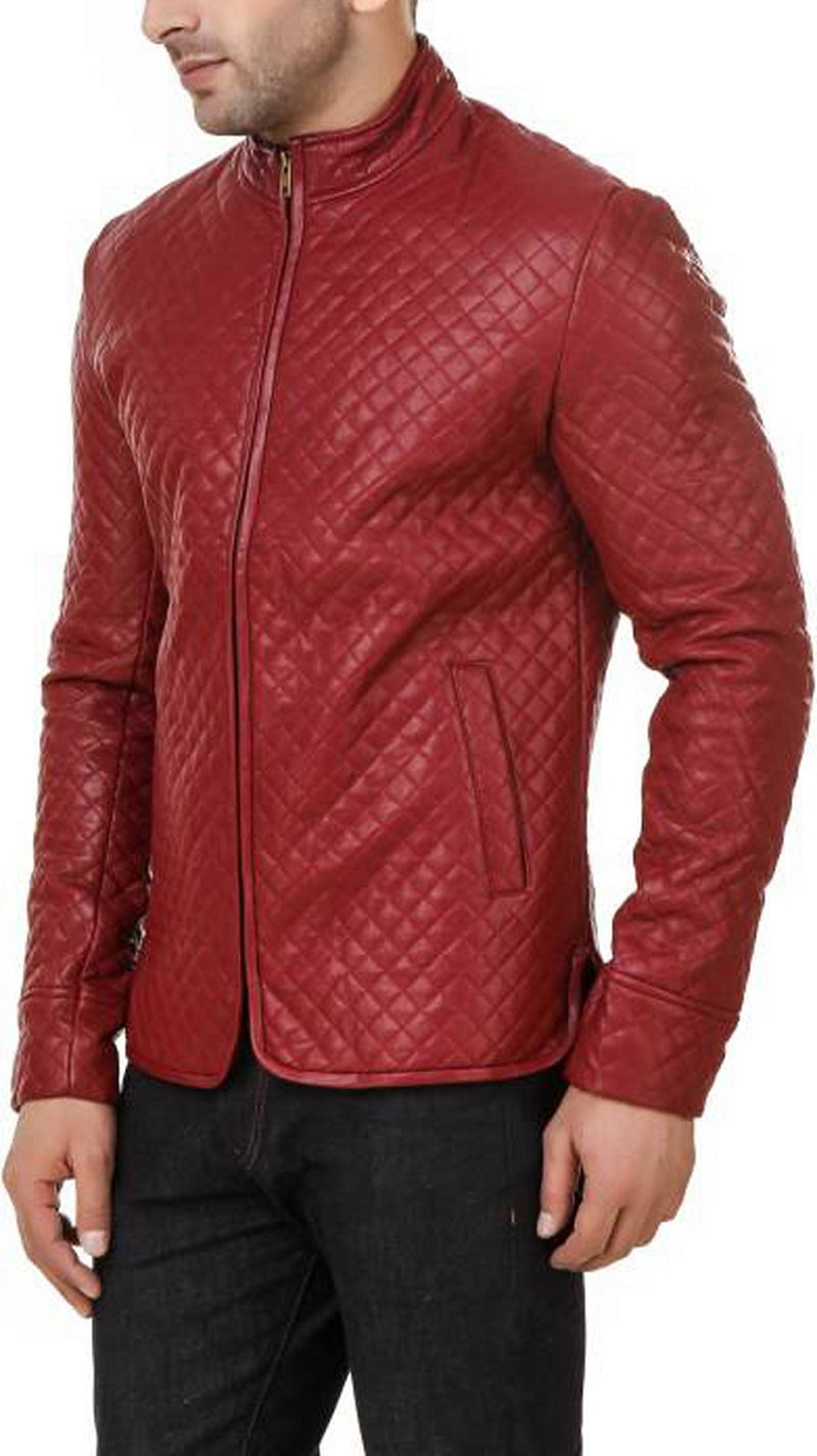 Biker Jacket - Men Real Lambskin Motorcycle Leather Biker Jacket KM531 - Koza Leathers