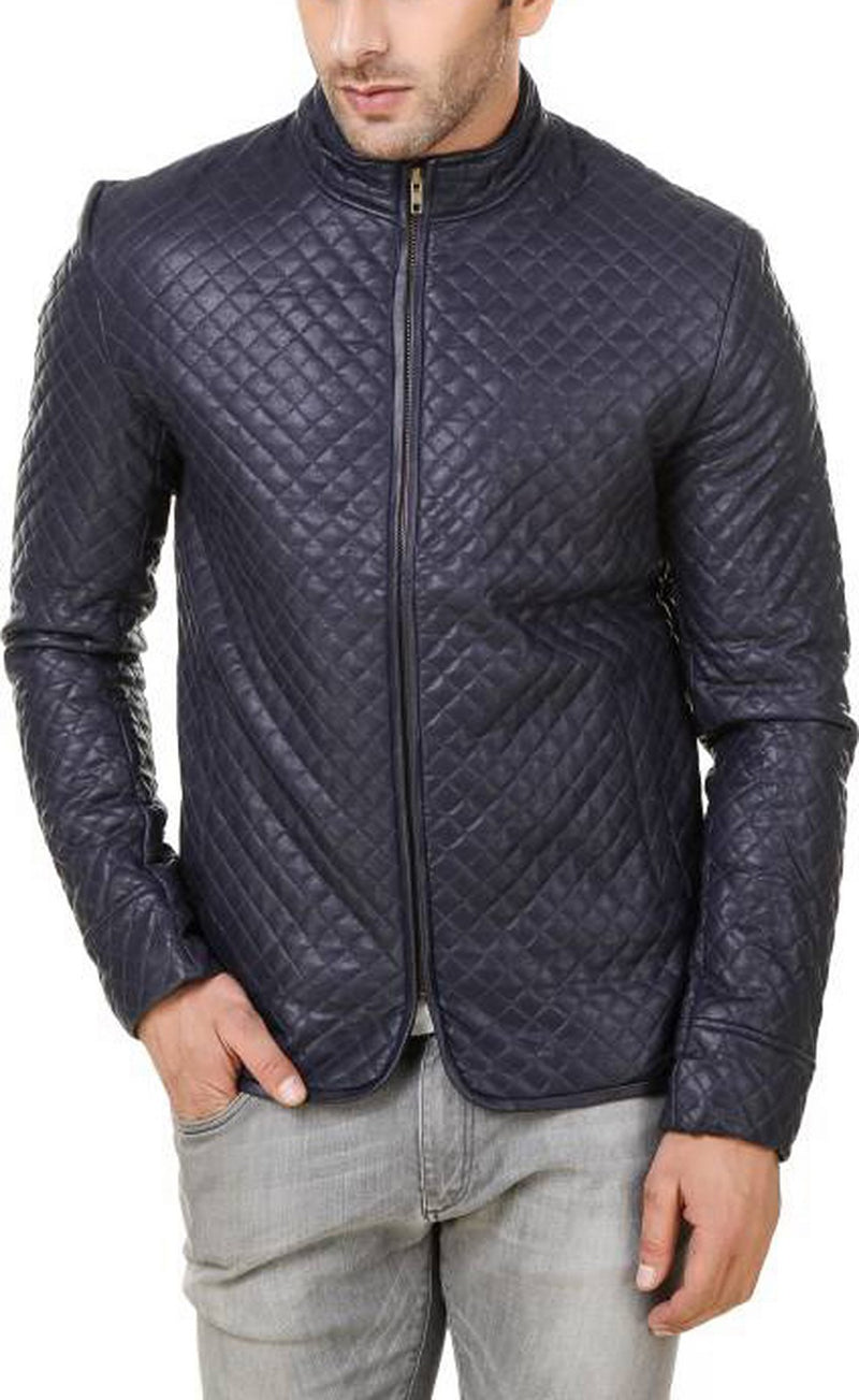 Biker Jacket - Men Real Lambskin Motorcycle Leather Biker Jacket KM532 - Koza Leathers