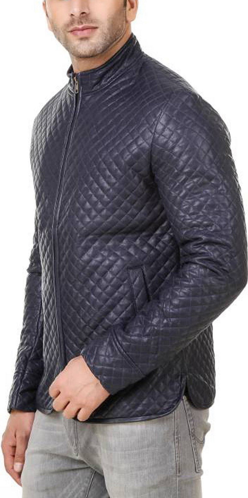 Biker Jacket - Men Real Lambskin Motorcycle Leather Biker Jacket KM532 - Koza Leathers