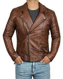 Koza Leathers Men's Genuine Lambskin Leather Vintage Motorcycle Jacket VJ005