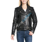 Biker / Motorcycle Jacket - Women Real Lambskin Leather Biker Jacket KW107 - Koza Leathers