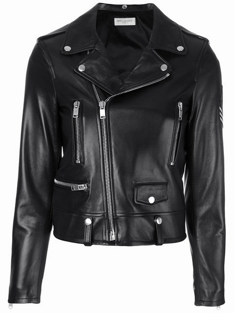 Biker / Motorcycle Jacket - Women Real Lambskin Leather Biker Jacket KW553 - Koza Leathers