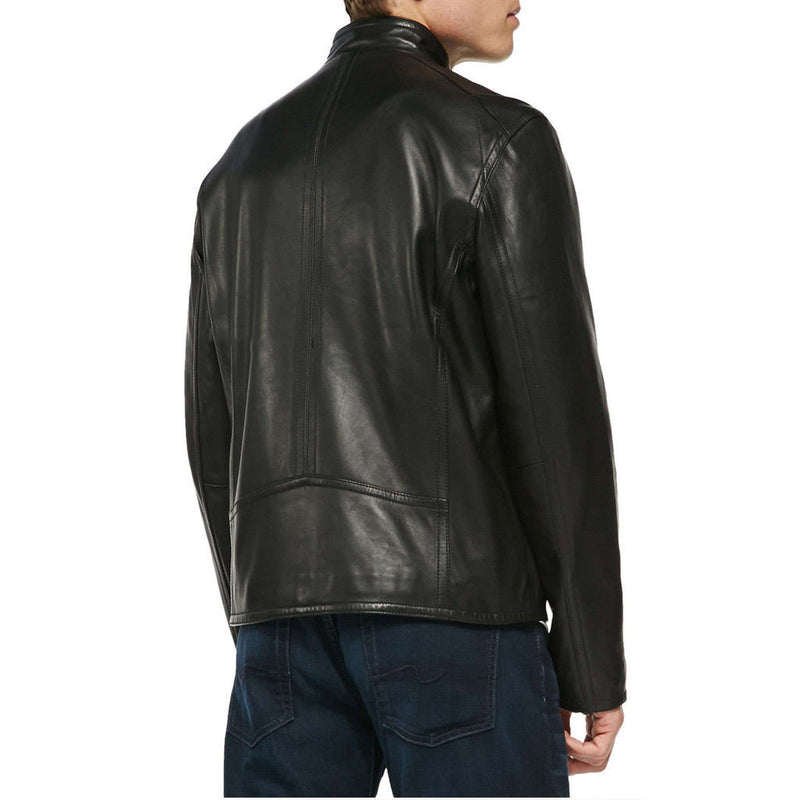 Biker Jacket - Men Real Lambskin Motorcycle Leather Biker Jacket KM321 - Koza Leathers