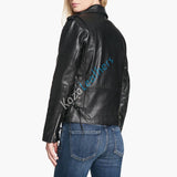 Biker / Motorcycle Jacket - Women Real Lambskin Leather Biker Jacket KW107 - Koza Leathers
