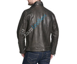 Biker Jacket - Men Real Lambskin Motorcycle Leather Biker Jacket KM157 - Koza Leathers
