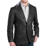 Leather Blazer - Men Real Sheepskin Leather Blazer KB015 - Koza Leathers