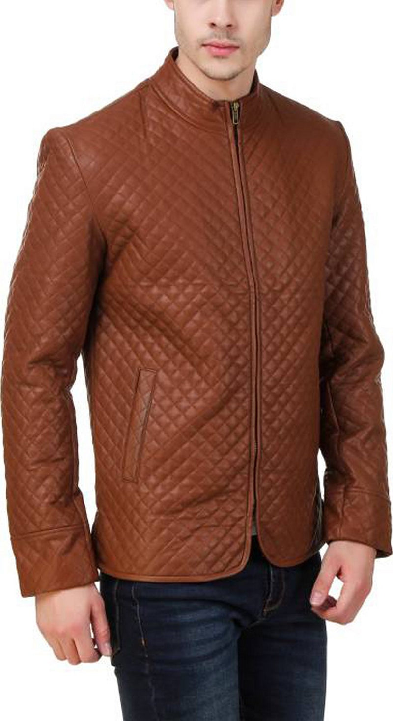 Biker Jacket - Men Real Lambskin Motorcycle Leather Biker Jacket KM534 - Koza Leathers