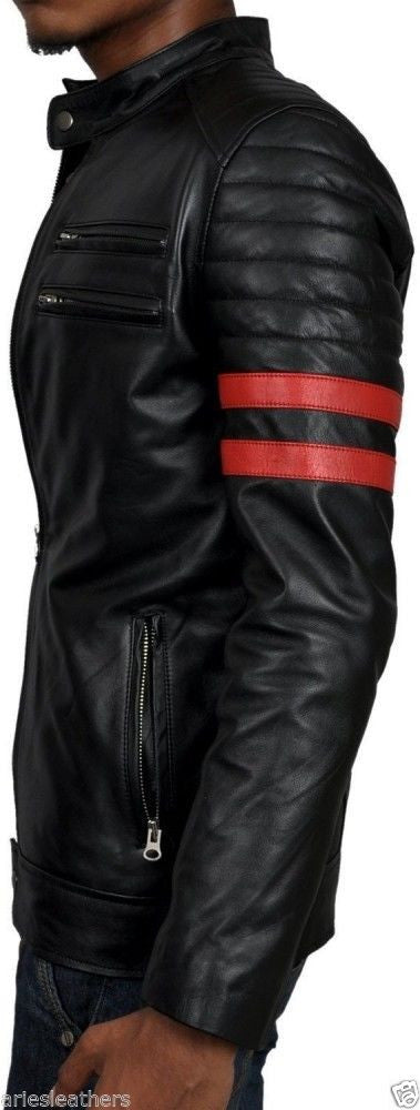 Biker Jacket - Men Real Lambskin Leather Jacket KM003 - Koza Leathers