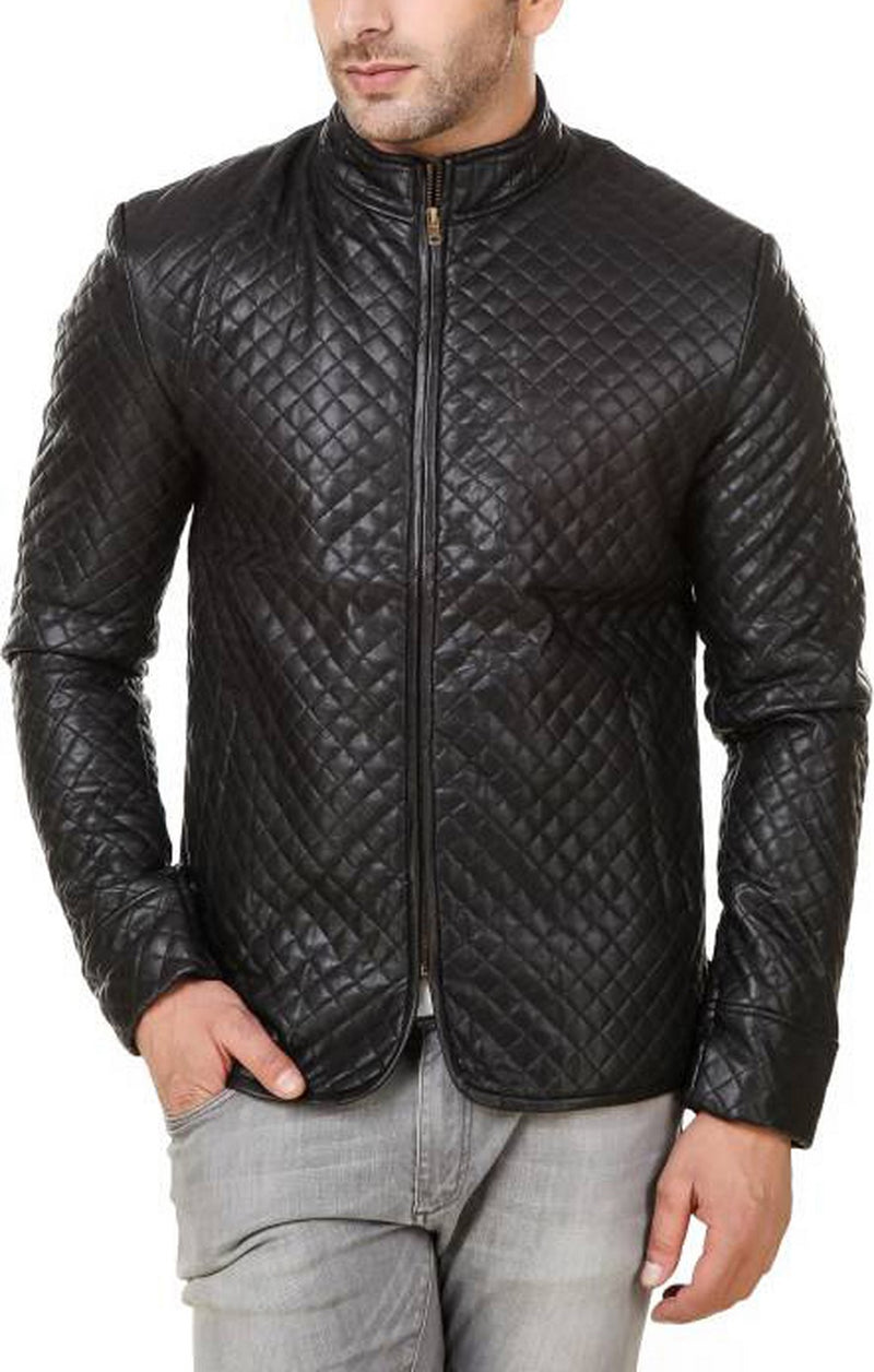 Biker Jacket - Men Real Lambskin Motorcycle Leather Biker Jacket KM535 - Koza Leathers