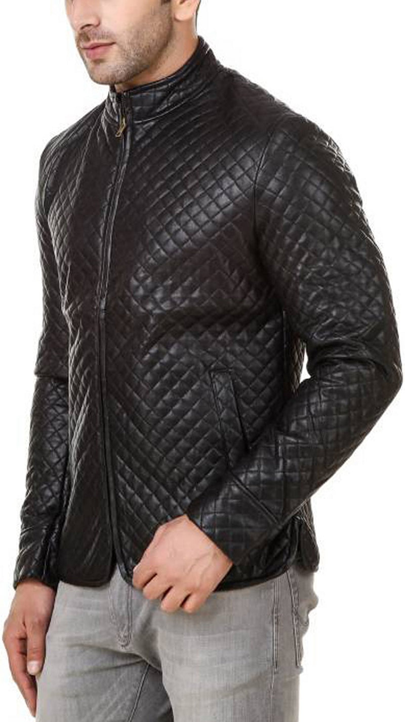Biker Jacket - Men Real Lambskin Motorcycle Leather Biker Jacket KM535 - Koza Leathers