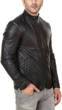 Biker Jacket - Men Real Lambskin Motorcycle Leather Biker Jacket KM535 - Koza Leathers