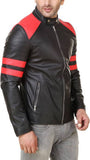 Biker Jacket - Men Real Lambskin Motorcycle Leather Biker Jacket KM536 - Koza Leathers