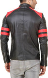 Biker Jacket - Men Real Lambskin Motorcycle Leather Biker Jacket KM536 - Koza Leathers