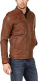 Biker Jacket - Men Real Lambskin Motorcycle Leather Biker Jacket KM540 - Koza Leathers