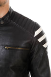 Biker Jacket - Men Real Lambskin Motorcycle Leather Biker Jacket KM541 - Koza Leathers