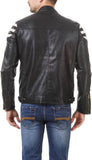 Biker Jacket - Men Real Lambskin Motorcycle Leather Biker Jacket KM541 - Koza Leathers