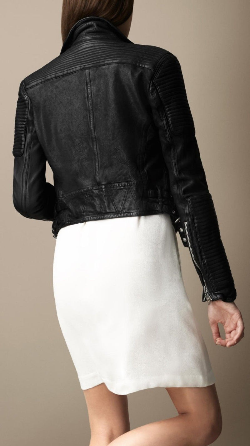 Biker / Motorcycle Jacket - Women Real Lambskin Leather Biker Jacket KW090 - Koza Leathers