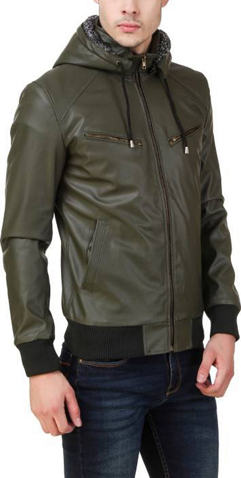 Biker Jacket - Men Real Lambskin Motorcycle Leather Biker Jacket KM543 - Koza Leathers