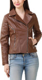 Biker / Motorcycle Jacket - Women Real Lambskin Leather Biker Jacket KW389 - Koza Leathers