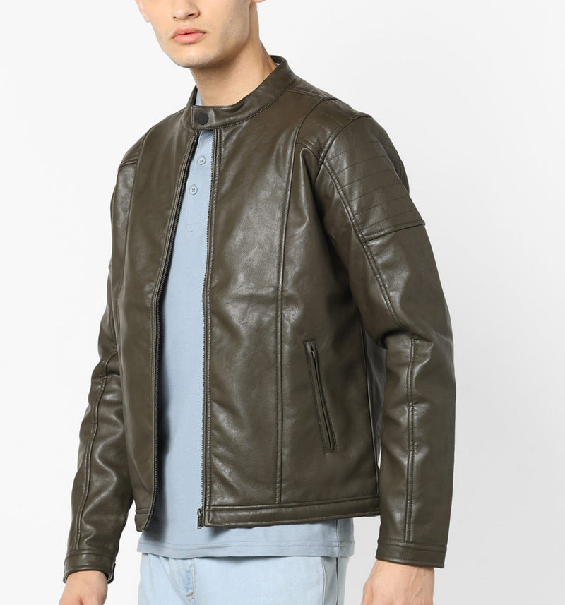 Biker Jacket - Men Real Lambskin Motorcycle Leather Biker Jacket KM613 - Koza Leathers