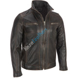 Koza Leathers Men's Genuine Lambskin Bomber Leather Jacket NJ012