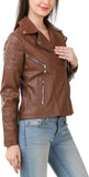 Biker / Motorcycle Jacket - Women Real Lambskin Leather Biker Jacket KW389 - Koza Leathers
