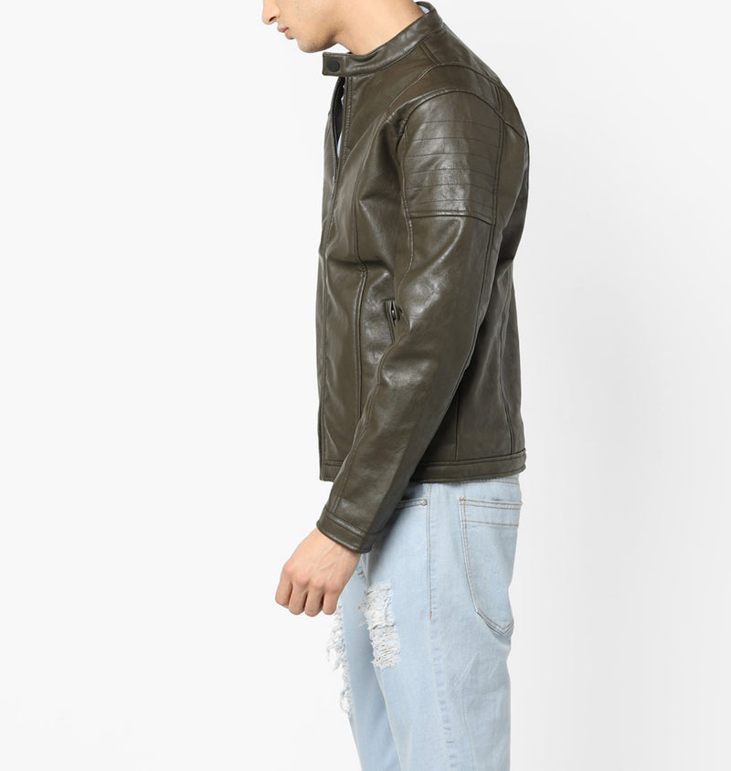 Biker Jacket - Men Real Lambskin Motorcycle Leather Biker Jacket KM613 - Koza Leathers