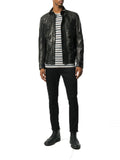 Biker Jacket - Men Real Lambskin Motorcycle Leather Biker Jacket KM369 - Koza Leathers