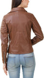 Biker / Motorcycle Jacket - Women Real Lambskin Leather Biker Jacket KW389 - Koza Leathers