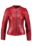 Biker / Motorcycle Jacket - Women Real Lambskin Leather Biker Jacket KW201 - Koza Leathers