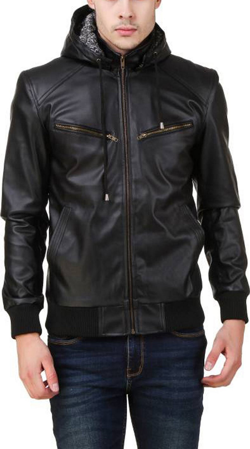 Biker Jacket - Men Real Lambskin Motorcycle Leather Biker Jacket KM544 - Koza Leathers