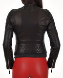 Biker / Motorcycle Jacket - Women Real Lambskin Leather Biker Jacket KW023 - Koza Leathers