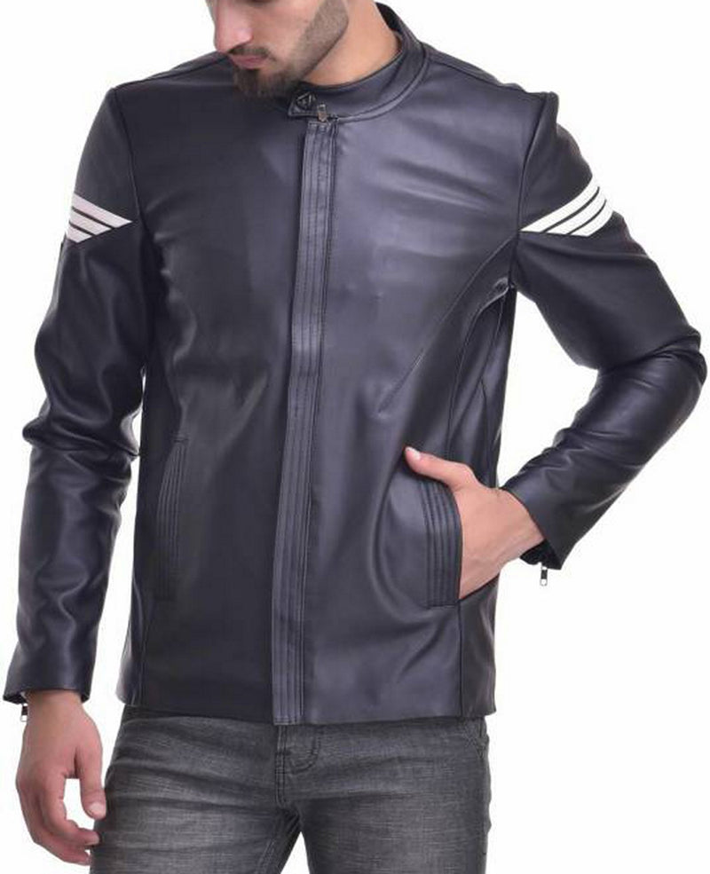 Biker Jacket - Men Real Lambskin Motorcycle Leather Biker Jacket KM545 - Koza Leathers