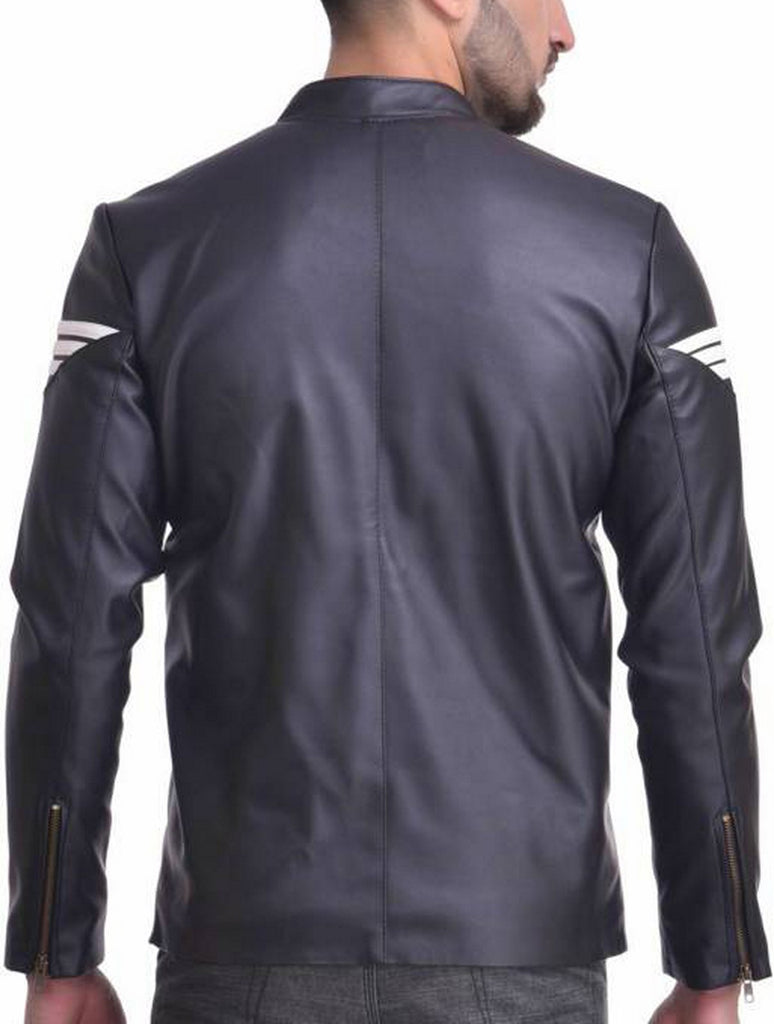 Biker Jacket - Men Real Lambskin Motorcycle Leather Biker Jacket KM545 - Koza Leathers