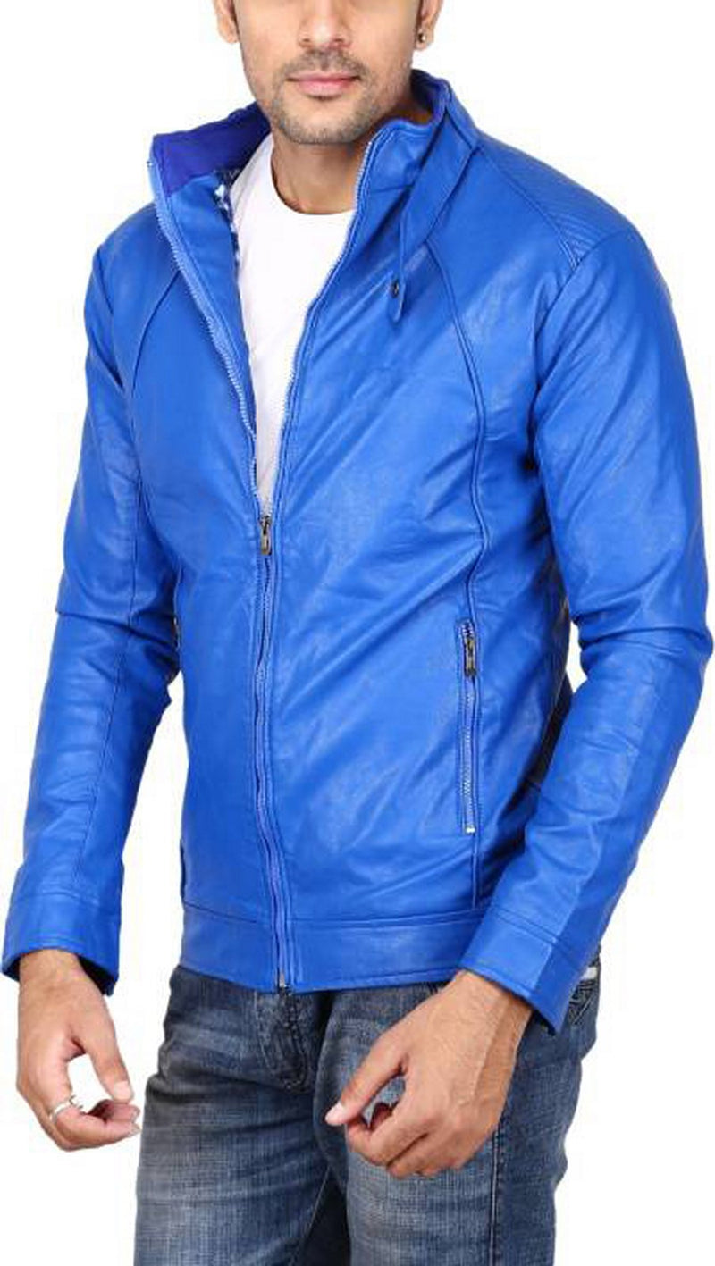 Biker Jacket - Men Real Lambskin Motorcycle Leather Biker Jacket KM546 - Koza Leathers