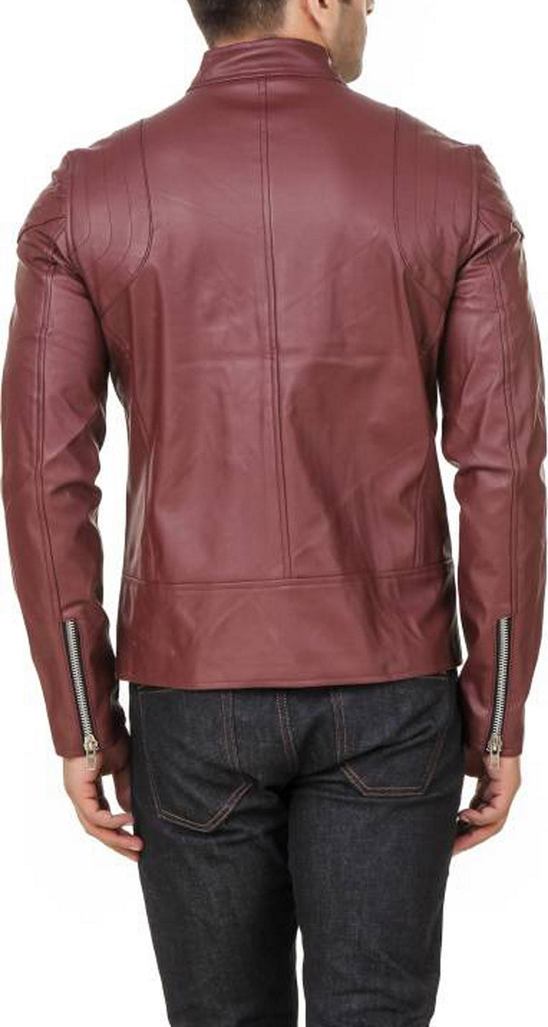 Biker Jacket - Men Real Lambskin Motorcycle Leather Biker Jacket KM549 - Koza Leathers