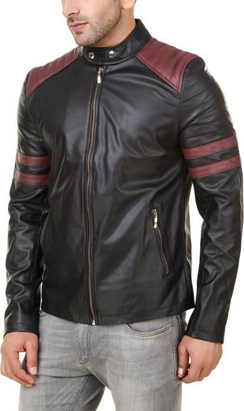 Biker Jacket - Men Real Lambskin Motorcycle Leather Biker Jacket KM551 - Koza Leathers