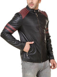 Biker Jacket - Men Real Lambskin Motorcycle Leather Biker Jacket KM551 - Koza Leathers