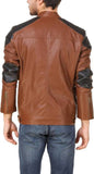 Biker Jacket - Men Real Lambskin Motorcycle Leather Biker Jacket KM552 - Koza Leathers