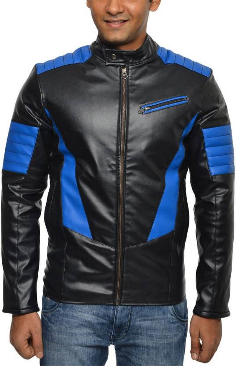 Biker Jacket - Men Real Lambskin Motorcycle Leather Biker Jacket KM553 - Koza Leathers