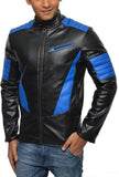 Biker Jacket - Men Real Lambskin Motorcycle Leather Biker Jacket KM553 - Koza Leathers
