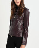 Koza Leathers Women's Real Lambskin Leather Bomber Jacket KW202