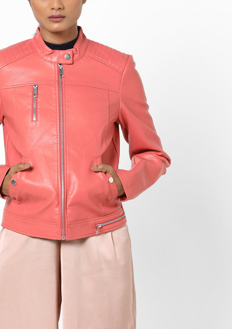 Biker / Motorcycle Jacket - Women Real Lambskin Leather Biker Jacket KW570 - Koza Leathers