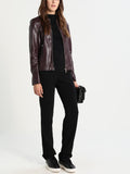 Biker / Motorcycle Jacket - Women Real Lambskin Leather Biker Jacket KW202 - Koza Leathers