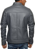 Biker Jacket - Men Real Lambskin Motorcycle Leather Biker Jacket KM554 - Koza Leathers