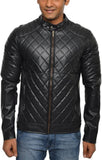Biker Jacket - Men Real Lambskin Motorcycle Leather Biker Jacket KM555 - Koza Leathers