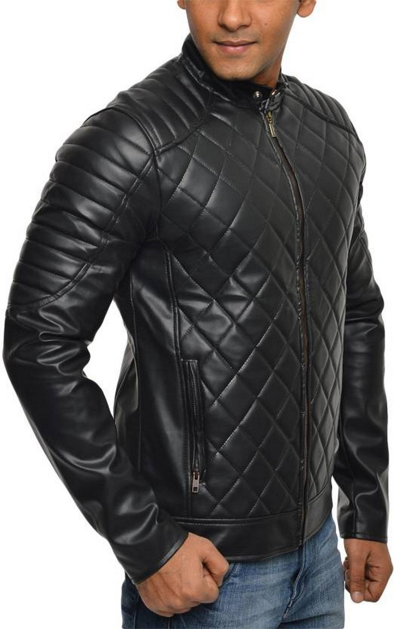 Biker Jacket - Men Real Lambskin Motorcycle Leather Biker Jacket KM555 - Koza Leathers